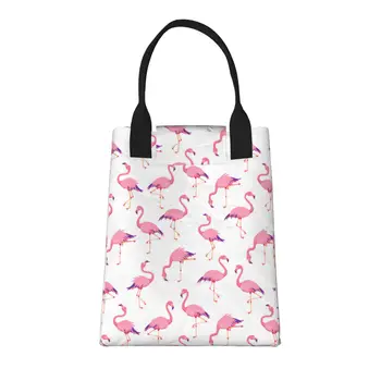 Розовые фламинго, большая модная сумка для покупок с ручками, многоразовая хозяйственная сумка из прочной винтажной хлопчатобумажной ткани