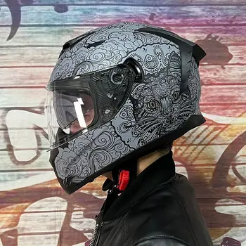 Шлем и Защита Для Мотоцикла Scooter Moto Pattern Модульные Вместительные Шлемы Integral Motorsiklet Kask Engine Full Face