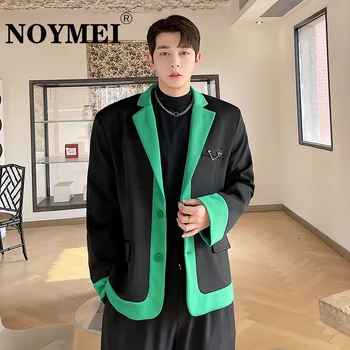 Мужской костюм NOYMEI, нишевая индивидуальность, Контрастный цвет, Модный пэчворк, Корейский стиль, Темперамент, мужской блейзер WA1162