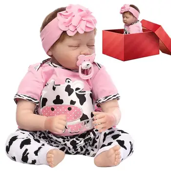 Реалистичные куклы для новорожденных Реалистичное утяжеленное Мягкое тело Куклы для малышей С закрытыми глазами Имитация текстуры кожи Новорожденной девочки для малышей