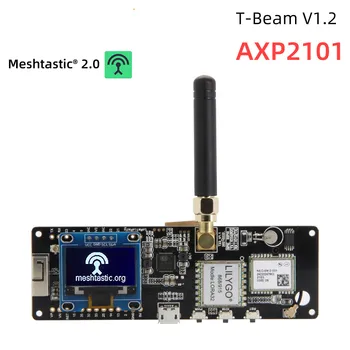 LILYGO® TTGO Meshtastic T-Beam V1.2 Плата разработки ESP32 LoRa 433 МГц 868 МГц 915 МГц 923 МГц WiFi BLE GPS OLED-дисплей AXP2101