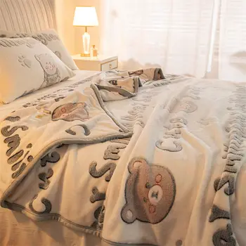 Однотонный чехол для дивана из искусственного меха Норки, мягкие теплые фланелевые одеяла из кораллового флиса для кроватей, покрывала, зимние пледы, одеяла