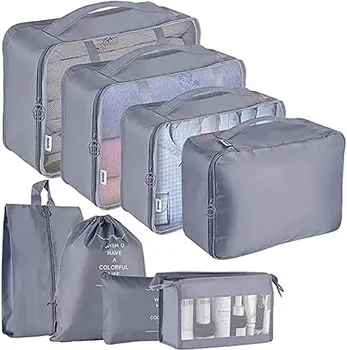 Упаковочные кубики для чемодана - 8 ШТ Дорожные упаковочные кубики, легкий набор сумок-органайзеров для чемодана, Органайзеры для упаковки багажа для