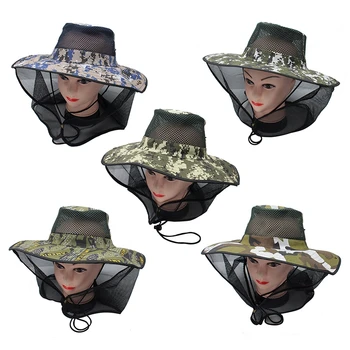 Мужская сетка для защиты от комаров, Дышащая рыбацкая шляпа, Летние солнцезащитные шляпы с защитой от ультрафиолета, шляпы-ведра для рыбалки на открытом воздухе, пешие прогулки