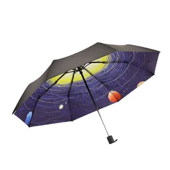 Зонт Звездного Неба Для солнца и дождя Двойного назначения, непромокаемая Защита от солнца, Портативный инструмент для защиты зонта для путешествий на открытом воздухе, аксессуар