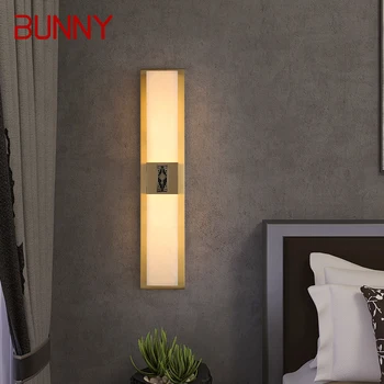 Настенный светильник BUNNY Brass LED Современные роскошные Мраморные бра для домашнего декора Спальня Гостиная Коридор