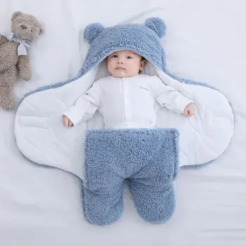 Детский спальный мешок, пеленальное одеяло нового типа для новорожденных, осень-зима, Утолщенное Дышащее теплое одеяло для новорожденных