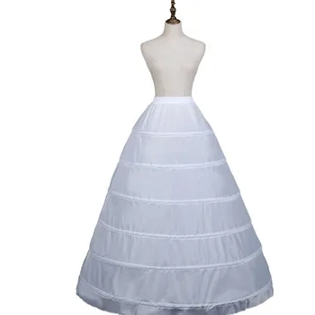 Женская нижняя юбка с кринолином трапециевидной формы, юбка-слип с 6 обручами, длинная нижняя юбка для свадьбы, свадебное платье, бальное платье