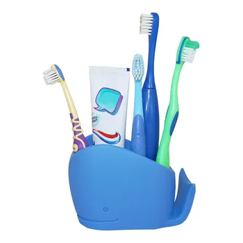 Силиконовый держатель зубной щетки, Стеллажи для хранения зубных щеток, Многофункциональные Полки для детских зубных щеток в форме Милой Рыбки, Органайзер для ванной комнаты