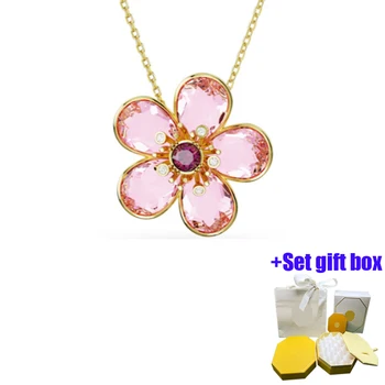 Модное и очаровательное ювелирное ожерелье с цепочкой на ключицу в виде розового цветка, подходящее для красивых женщин, бесплатная доставка