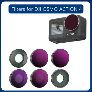 Для DJI Osmo Action 4 Объектива Фильтр УФ Регулируемый CPL ND8 ND16 ND32 ND64 Профессиональная Защита Для Фотосъемки Легкий Аксессуар