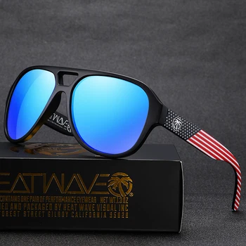 НОВЫЕ высококачественные роскошные солнцезащитные очки бренда Heat Wave с квадратными линзами pilot cycling Для женщин и мужчин солнцезащитные очки UV400