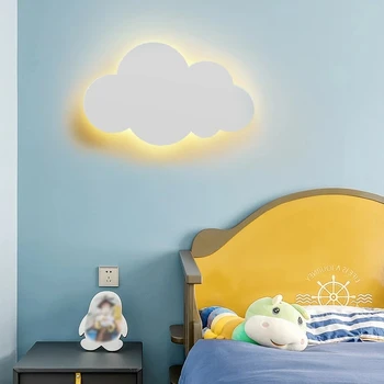 Светодиодный сенсорный выключатель Cloud Вкл / Выкл, настенный светильник, современная гостиная для девочек, детская спальня, Минималистичное оформление, Белое затемнение 220 В