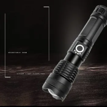 P50 Мощный светодиодный фонарик 26650 USB, перезаряжаемый Портативный уличный Тактический Охотничий полицейский фонарь, Водонепроницаемый фонарь Zoom