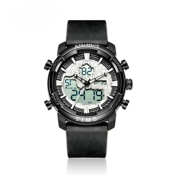 Популярные часы для мальчиков в стиле колледжа Ремень Спортивные часы Цифровой указатель Циферблат Внешняя торговля Мужской стол