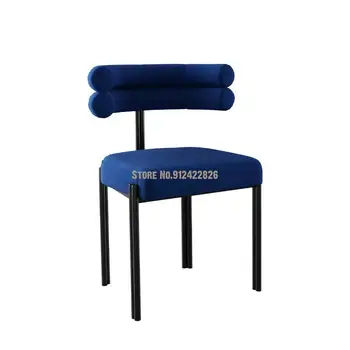Легкий роскошный простой обеденный стул современный минималистичный стул для кафе со спинкой, металлический минималистичный стул для дома арт-дизайнера