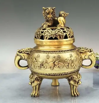 Медная статуэтка Новая Кайгуанская античная бронзовая посуда курильница для благовоний для двенадцати китайских знаков Зодиака