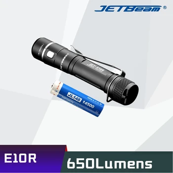 Перезаряжаемый USB-фонарик JETBeam E10R высокой яркости 650 люмен, 4 режима освещения, подсветка от аккумулятора, мини-светодиодный фонарь