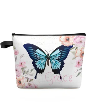 Цвет бабочки, женская косметическая сумка для губ, пенал, дорожные кисти для макияжа, сумки-органайзеры