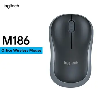 Logitech M186 Беспроводная Мышь 1000 точек на дюйм Оптические Мыши USB-Приемник Усовершенствованная Технология Оптического Отслеживания для Офисного Ноутбука Настольный ПК