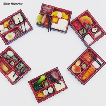 1 шт.. Кукольный домик в случайном стиле в масштабе 1:12, японская коробка для фастфуда, набор рисового саке с палочками для еды