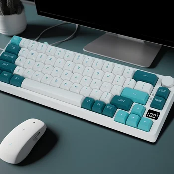 Игровая Механическая клавиатура MK67 Pro Mini RGB Hotswap 67 Клавиш с ручкой PBT Keycaps Эргономика Совместимых Клавиатур для ПК и Mac