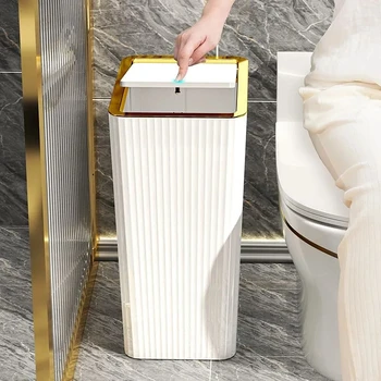 Крышка для ванной комнаты Nordic Водонепроницаемая Мусоропрессовочная С ящиками для мусора Роскошное мусорное ведро для мусора Гостиная Кухня