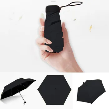 Женский переносной карманный складной мини-зонт Плоский легкий зонт 5-кратный солнцезащитный зонт Дорожный зонт от солнца