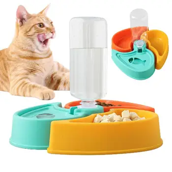 Миска для воды и корма для кошек, Миски для домашних кошек, автоматическое отделение влаги от сухой, Диспенсер для кошек и набор мисок для кошек
