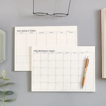 Блокнот для заметок из 2 ПРЕДМЕТОВ, легко снимаемый Ежемесячный план, расписание рабочей недели, дневник, Рабочая тетрадь, учебный меморандум для студентов, удобный для использования