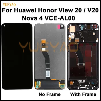 Для Huawei Honor V20 View 20 ЖК-дисплей Сенсорный Экран Для Huawei Nova 4 ЖК-дисплей VCE-AL00 Экран С Заменой Рамки