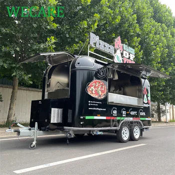 Передвижной коктейль-бар WECARE с прицепом-кофейным фургоном, буксируемый продовольственный фургон, полностью оборудованный по стандартам США, с печью для пиццы