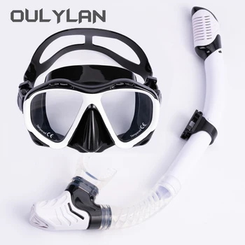 Oulylan Маска для подводного плавания, костюм для подводного плавания, снаряжение для подводного плавания, силиконовые противотуманные очки Унисекс, комплект очков