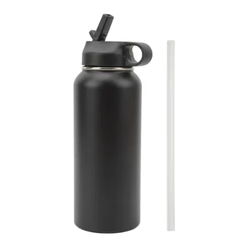 Вакуумный спортивный чайник, изолированная бутылка для воды большой емкости, Антикоррозийное порошковое покрытие снаружи, без BPA, с соломинкой для езды на велосипеде