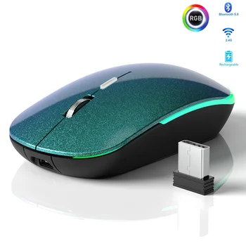Беспроводная мышь 2.4G, Bluetooth-микрофон, подсветка, тонкая бесшумная перезаряжаемая компьютерная мышь для ноутбука, MacBook, iPad PC