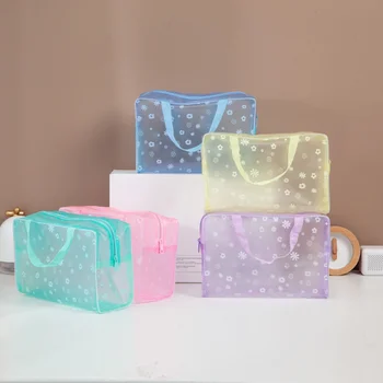 5 цвет водонепроницаемый ПВХ косметическая сумка для хранения женщин прозрачный органайзер для макияжа мешок сжатия путешествия ванной мешки