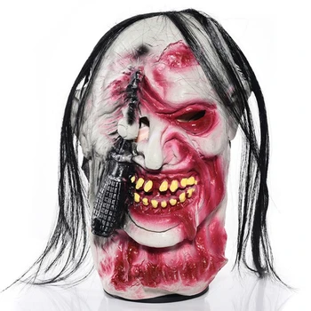 Маска для макияжа в День призрака на Хэллоуин, Ужасная Отвертка, вставка в глаза, Латексная маска для лица Призрака, винт, Маска Кровавого Зомби-демона