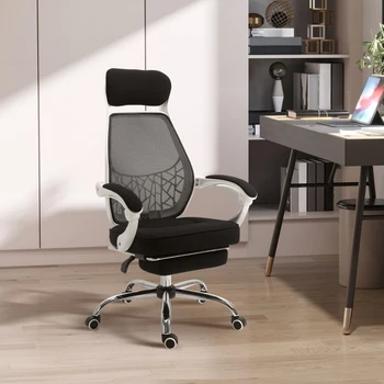 Горячая распродажа, Простой дизайн, офисное кресло с высокой спинкой, поворотное на 360 °, кресло с регулируемой высотой и выдвижной подставкой для ног, кресло для домашнего офиса