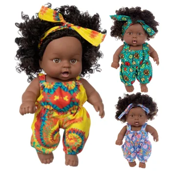 Реалистичная Настоящая Кукла Реборн Виниловая Кукла Реборн Реаллист Африканская Новорожденная Девочка Кукла Мягкая Высококачественная Подарочная Игрушка для Детей