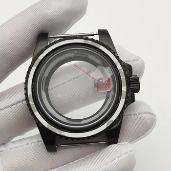 Корпус часов NH35 40 мм черный корпус часов для NH35/36/8215/8200/2813 Механизм для часов Submariner GMT с сапфировым стеклом