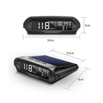 Универсальный автомобильный солнечный цифровой измеритель HUD X 98, GPS Спидометр, сигнализация о превышении скорости, Расстояние, Высота, дисплей на голове
