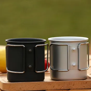 Многофункциональная чайная чашка, складная кружка с металлической ручкой, портативные кухонные стаканчики для воды, походные принадлежности для приготовления пищи на открытом воздухе