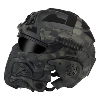 Тактический защитный полнолицевой шлем с маской-гарнитурой Googgles, защищающий от запотевания, для страйкбола и пейнтбола