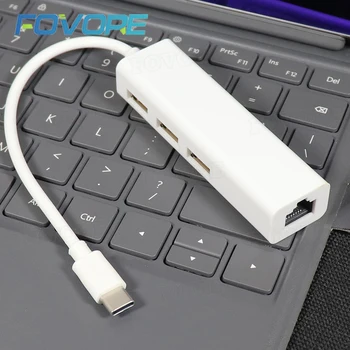 Адаптер Сетевой карты USB Ethernet LAN с концентратором Typc C USB-C USB 2.0 к локальной сети Ethernet RJ45 для Macbook Air Pro 2018 Win 7