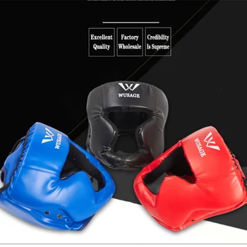 Профессиональный боксерский защитный шлем для тхэквондо, Муай Тай, тренировочная голова, полное покрытие, PU Головной убор, Боксерское снаряжение для взрослых и детей.