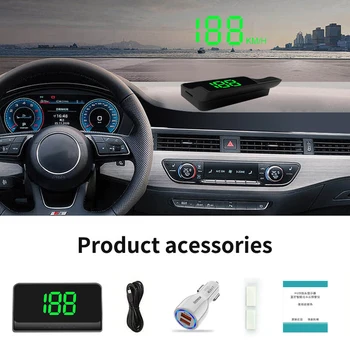 Автомобильный цифровой GPS Speedo, светодиодный дисплей, детектор скорости GPS, большой шрифт, умный головной дисплей, проектор скорости на лобовом стекле для автомобиля Auto