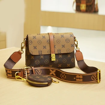 Роскошная дизайнерская сумка, деловая маленькая женская сумка, классическая кожаная сумка 2 В 1, широкая сумка через плечо, модная сумка через плечо
