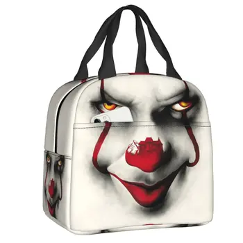 Портативный ланч-бокс клоуна на Хэллоуин для женщин, термоохладитель, сумка для ланча персонажа фильма ужасов, Переносная сумка для пикника