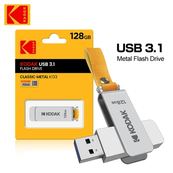 KODAK K133 USB 3,0 Металлическая Флешка 256 ГБ 128 ГБ 64 ГБ Поворотный Флэш-накопитель USB3.0 Ручка Memory Stick Высокоскоростной Дисковый ключ USB3.1