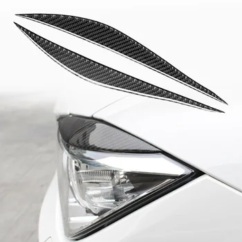 Накладка для бровей фары для BMW 3 F36 F30 320i 325i 2013-2017 Отделка фар 2шт черное автомобильное углеродное волокно